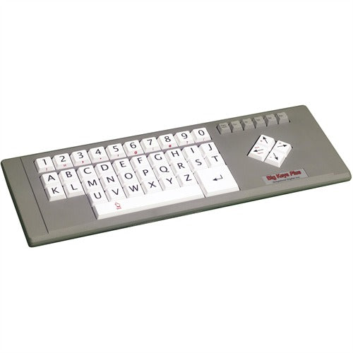 Big Keys Plus Large Key Desktop Keyboard with White Keys and Uppercase ABC Layout - Ideal for Seniors, Kids & Visually Impaired Users