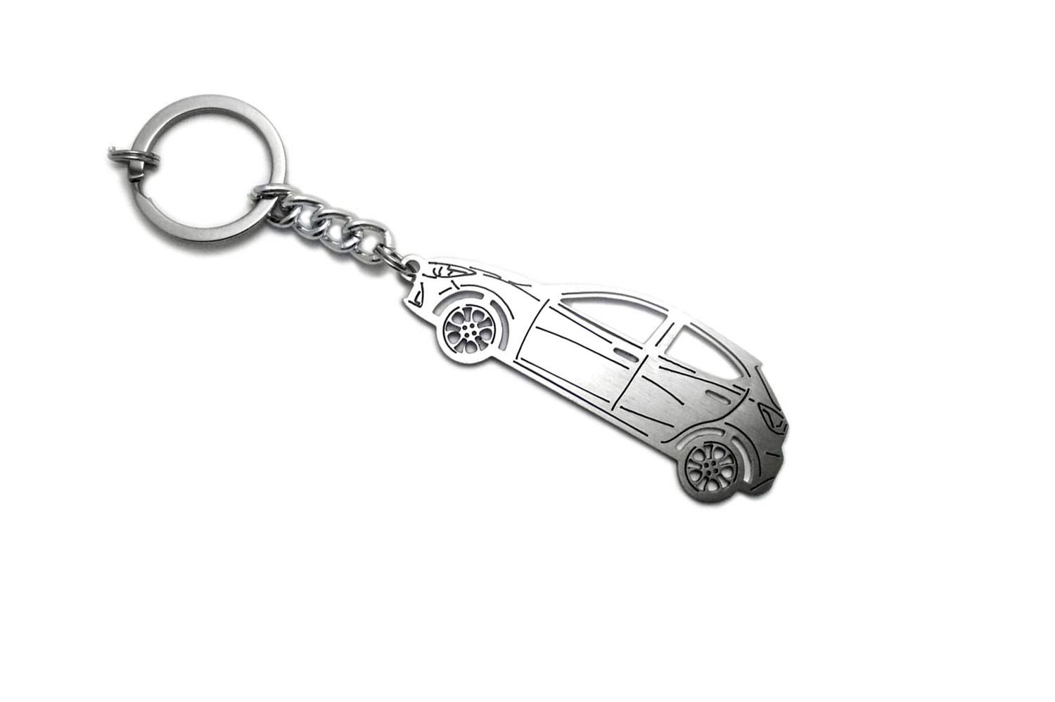 Stainless Steel Car Keychain with Ring - Laser Cut Automotive Key Accessory for Men & Women - Perfect Gift for Car Lovers, Home & Office Use
