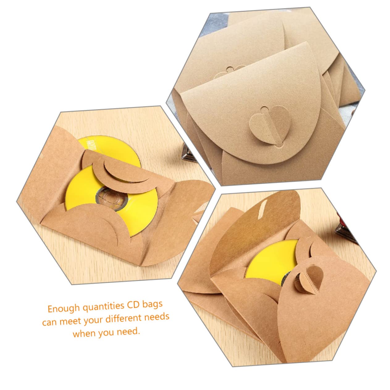 KICHOUSE 200 Pcs Eco-Friendly Kraft Paper CD/DVD Sleeves - Acid-Free Cardboard Storage Cases for Disc Protection | Perfect for Music Collections, Movie Archives & Blank Media Storage | Organize Your CD/DVD Library at Home or Office