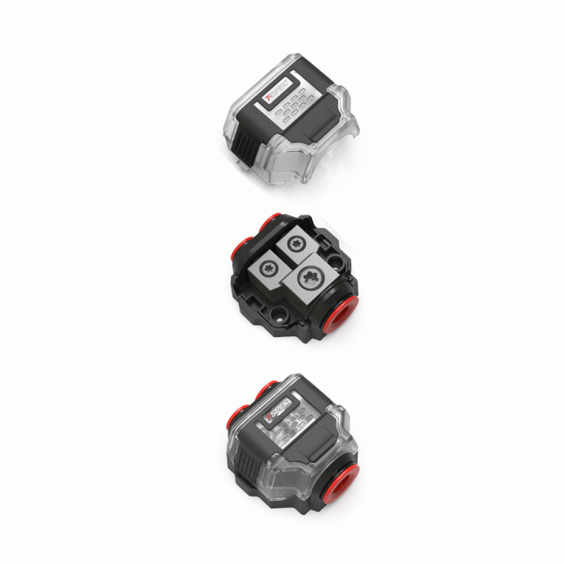 T Spec VDB2 Power Distribution Block - 1/0 Gauge Input to Dual 4AWG Outputs for Car Audio & Marine Electrical Systems