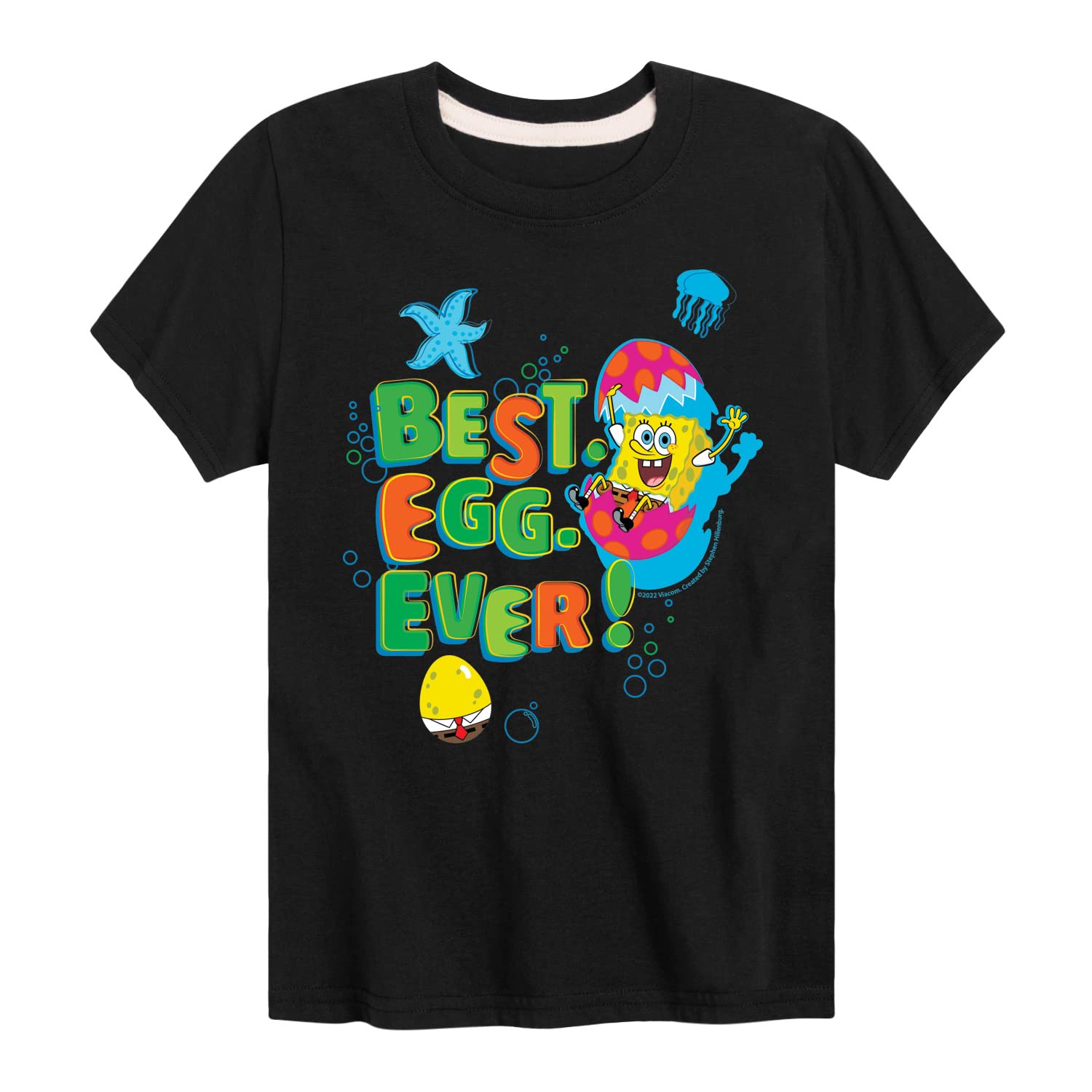 Spongebob Squarepants Easter Graphic T-Shirt for Toddlers & Kids - Soft Cotton Short Sleeve Tee - Perfect for Easter Celebrations, School & Playtime