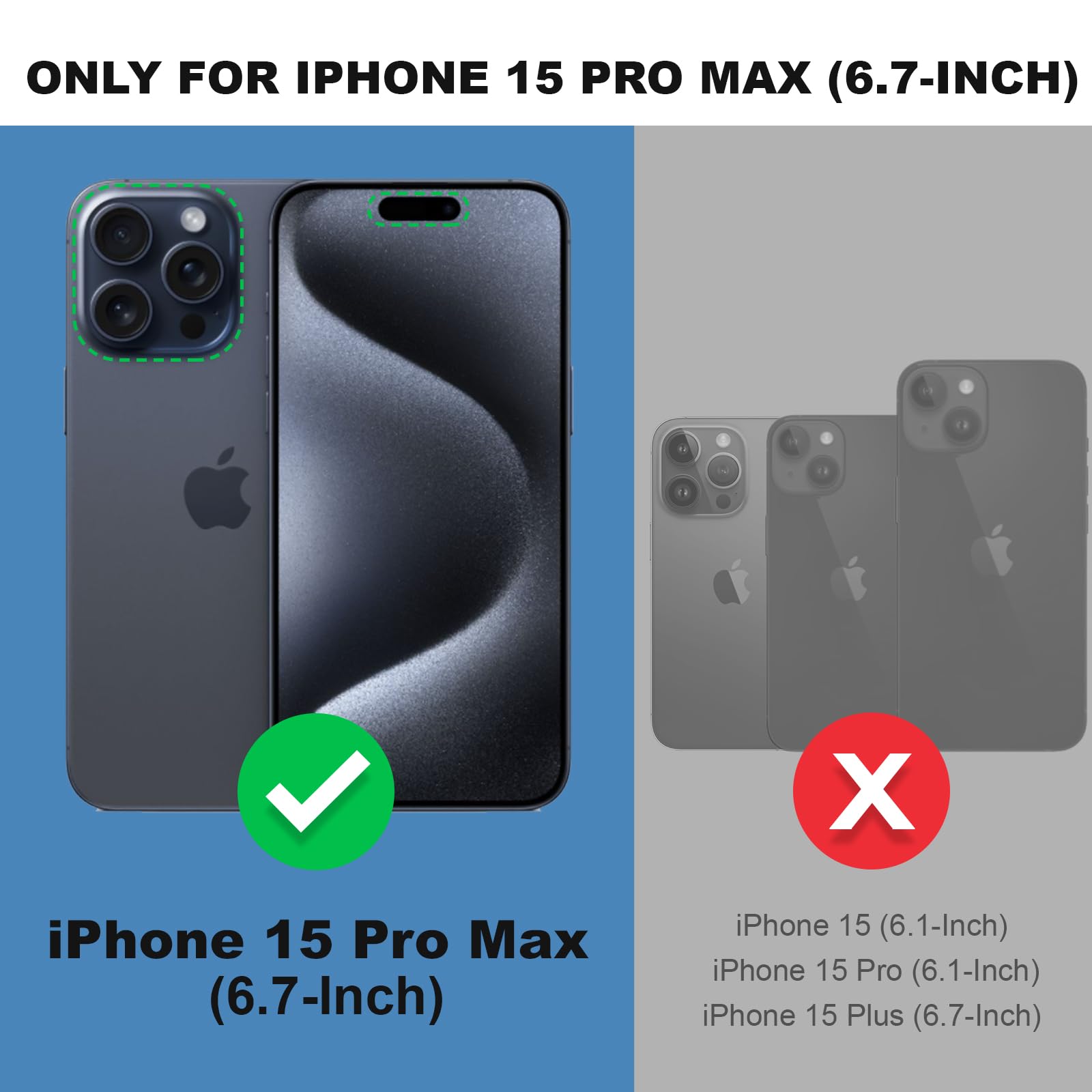 Premium Vegan Leather Magnetic Wallet Case for iPhone 15 Pro Max 6.7