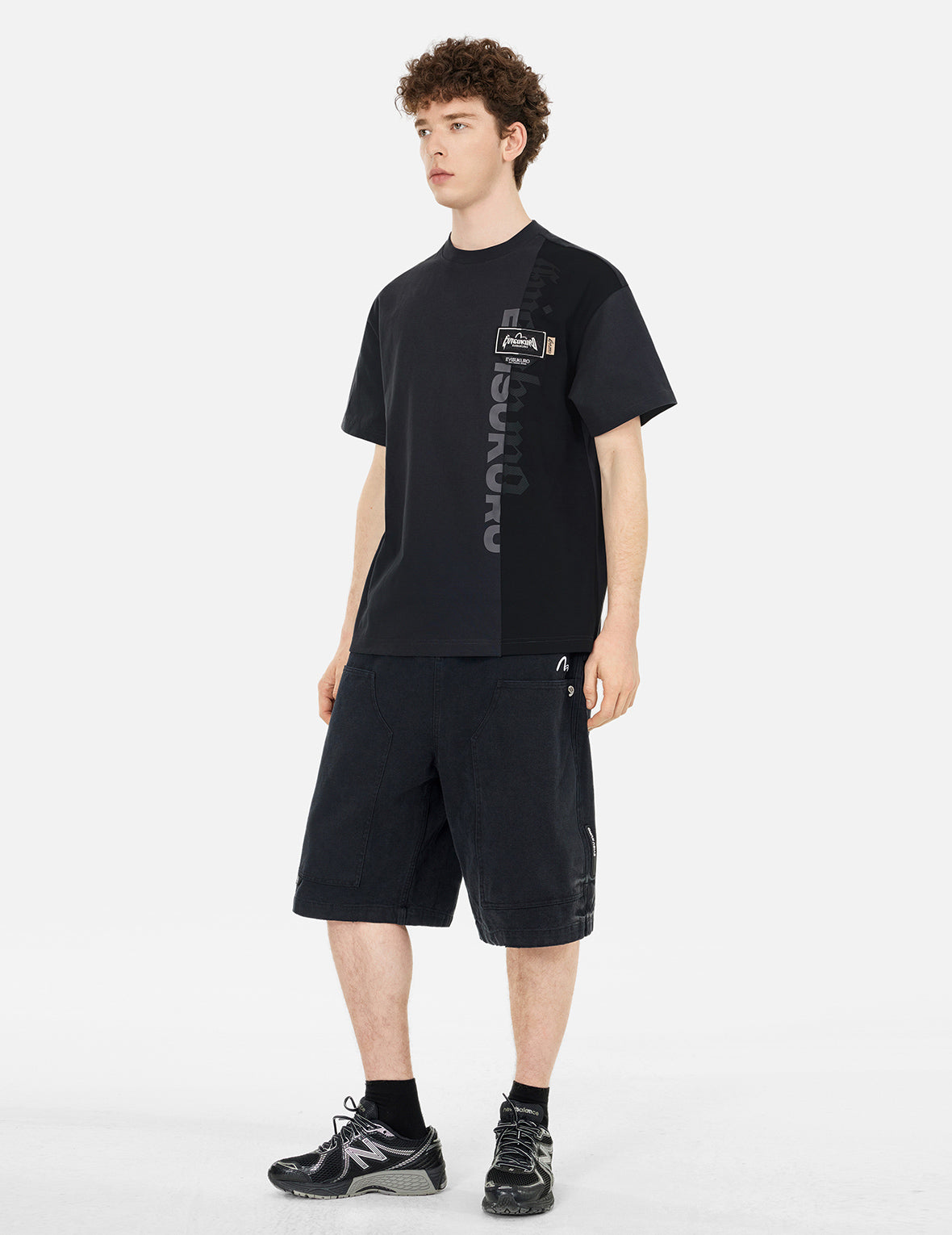 Multi-Label Panel Design Relaxed Fit T-Shirt for Men & Women - Comfortable Casual Wear for Everyday, Workout, and Lounge