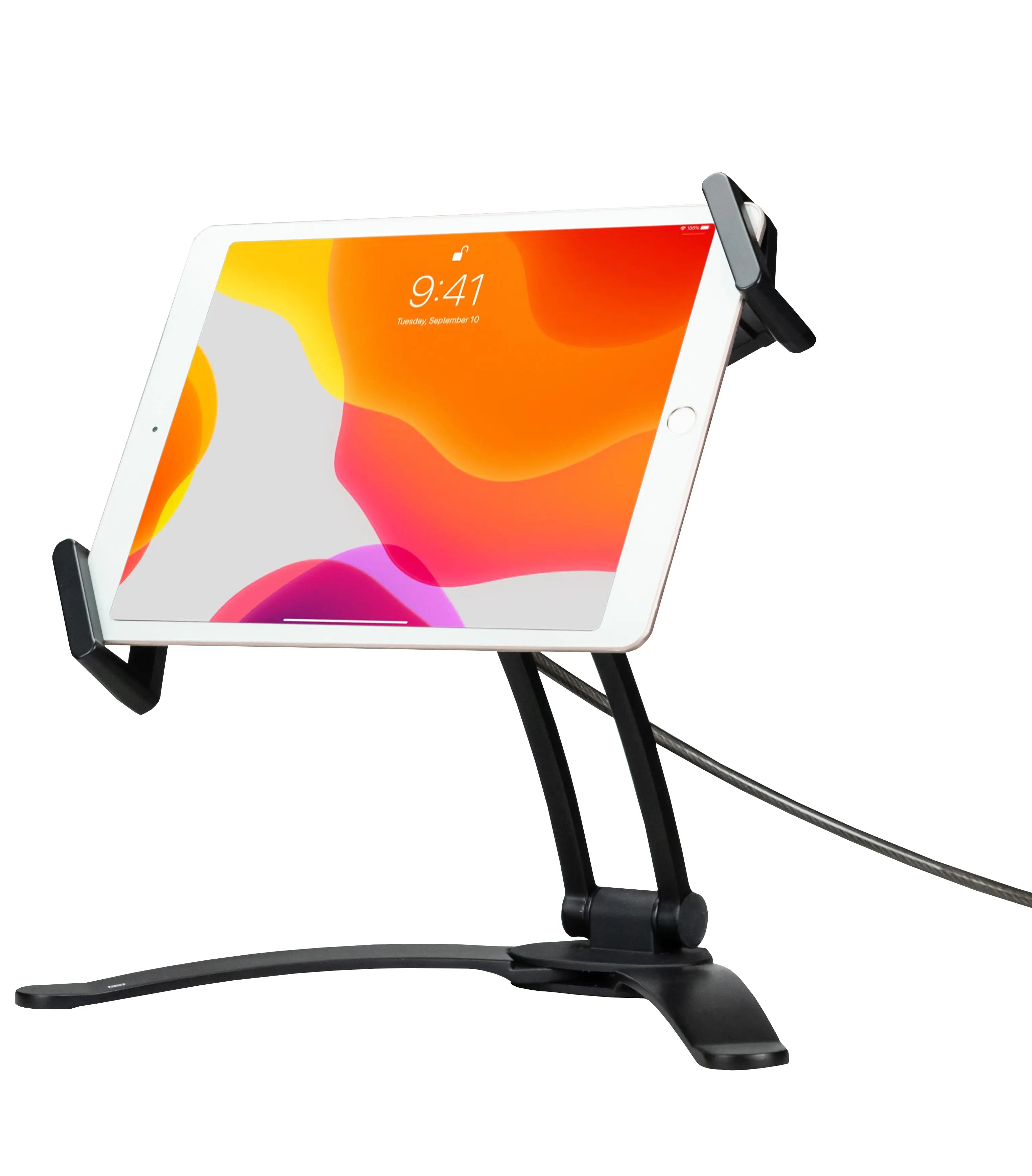 2 in 1 Security Multi Flex Tablet Stand & Magnetic Wall Mount - Adjustable Holder for iPad, Kindle, Fire Tablet - Perfect for Home, Office & Kitchen Use