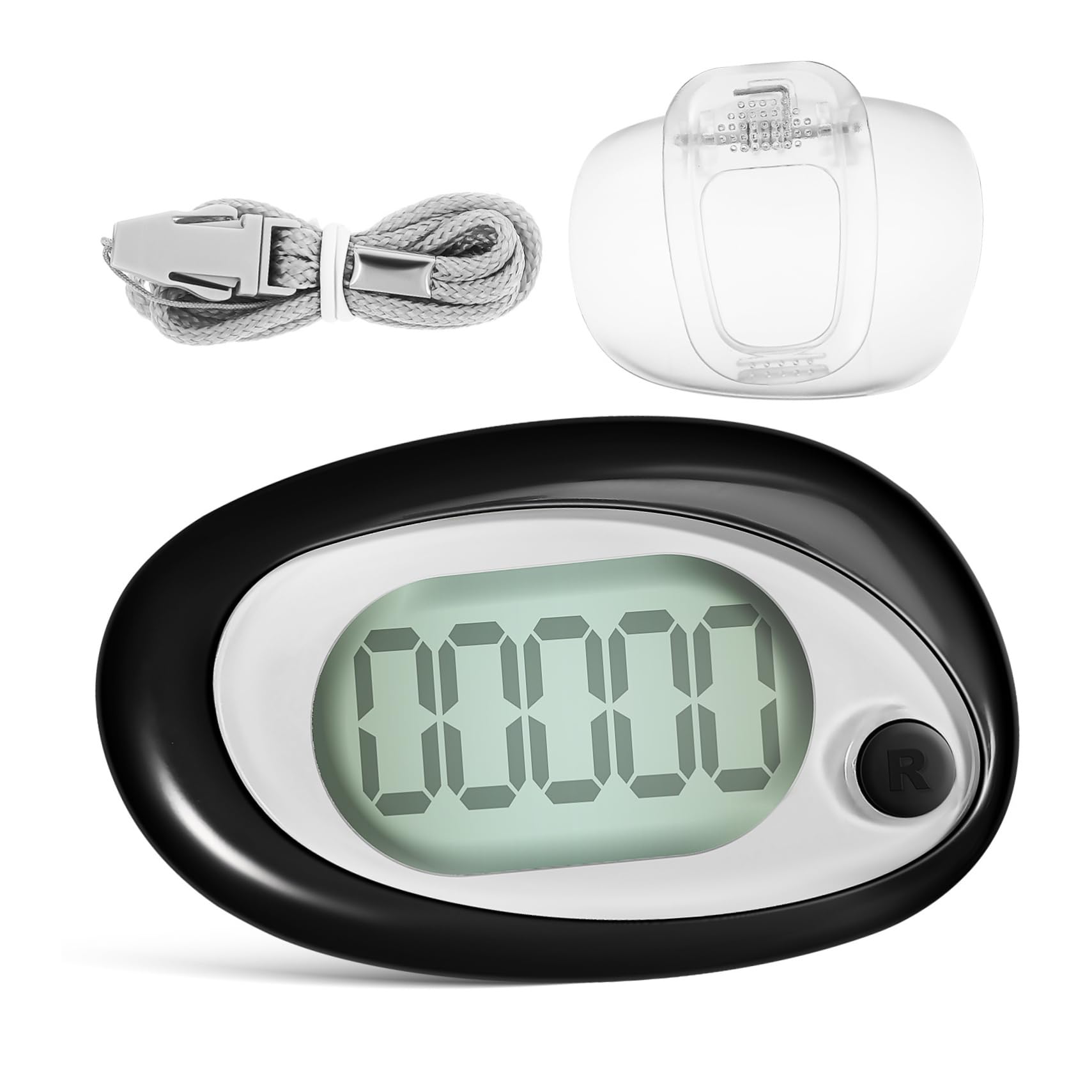 BESPORTBLE Digital Pedometer - Step Counter for Walking, Running & Fitness Tracking - Accurate Step Tracker with Clip - Perfect for Jogging, Hiking & Daily Activity Monitoring