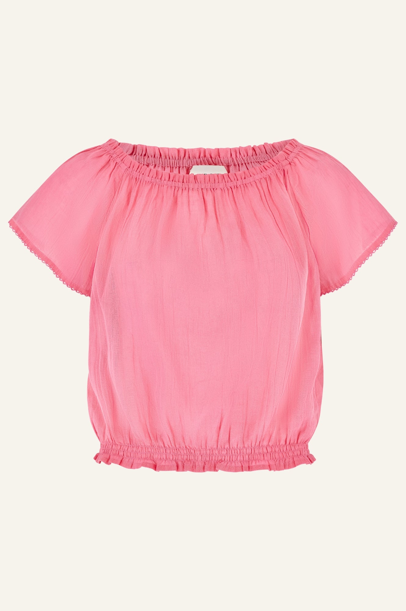 Ilana Frill Organic Cotton Gauze Top for Women | Soft Breathable Pink Blouse | Perfect for Summer Outfits, Beach Wear & Boho Fashion
