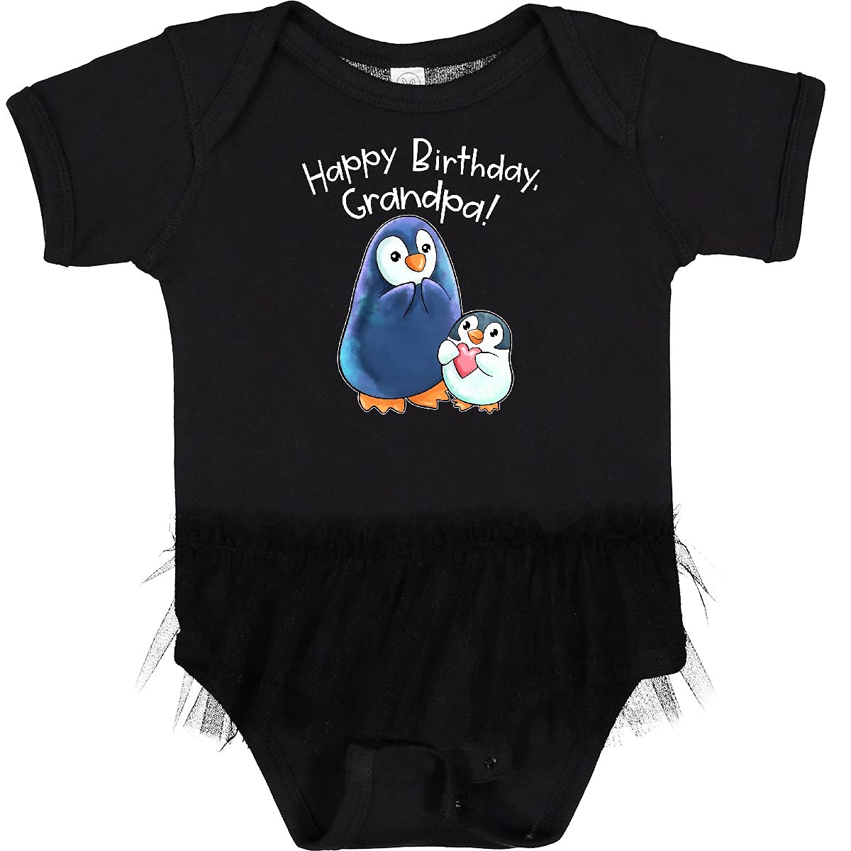Inktastic Happy Birthday Grandpa Cute Penguins Infant Tutu Bodysuit - Adorable Penguin Design Baby Onesie for Birthday Celebrations & Photo Shoots