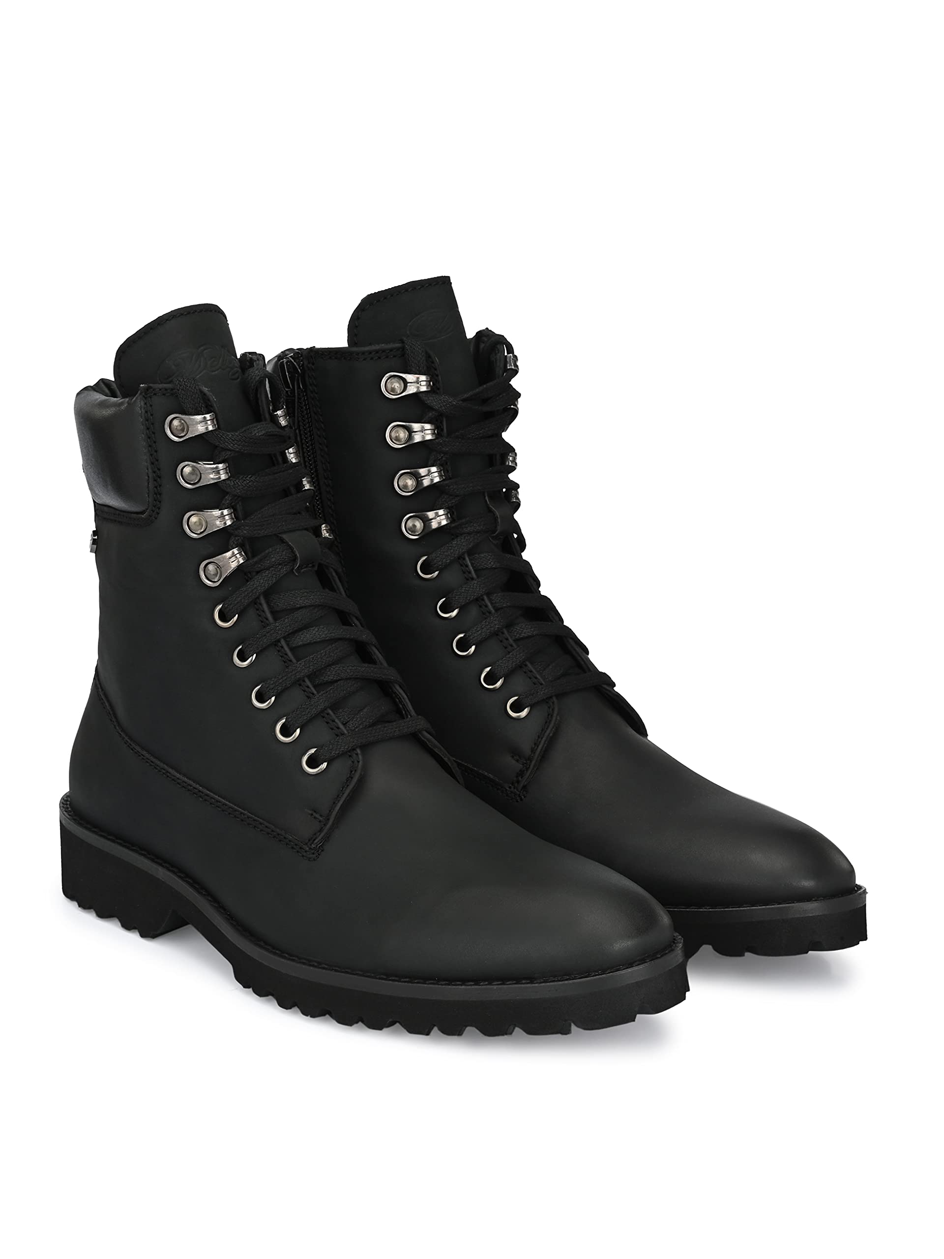 Delize Men's Lightweight Black Derby Boots - Comfortable & Stylish for Casual Wear, Office & Outdoor Activities