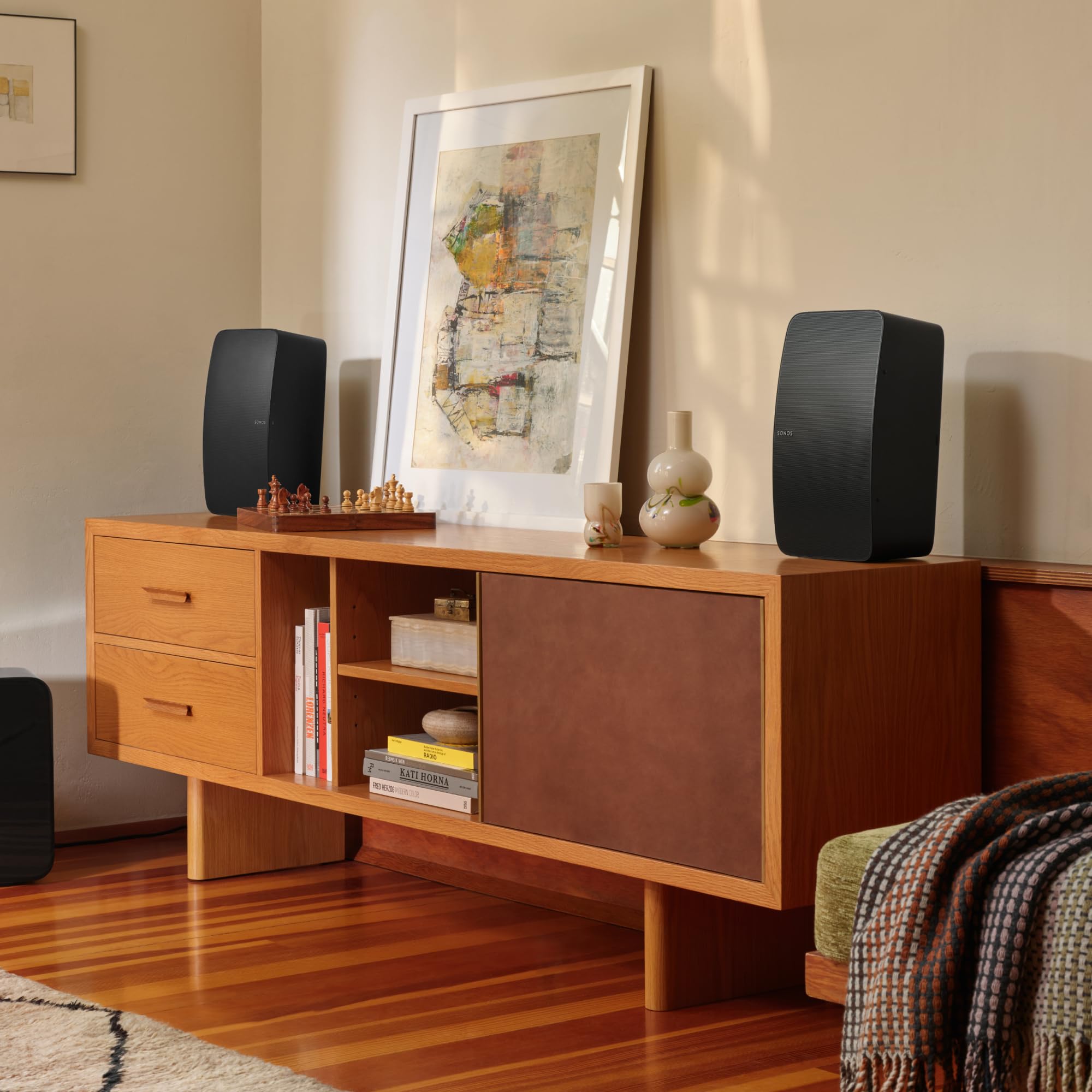 Sonos Five Wireless HiFi Speaker - Premium Black Bluetooth Speaker with Deep Bass & Crisp Sound - Perfect for Home Theater, Music Listening & Party Entertainment