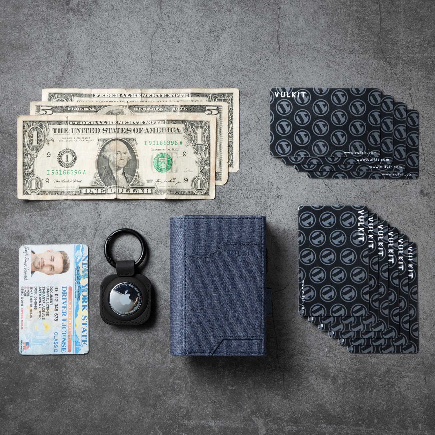 VC311 RFID Blocking Pop Up Wallet with Banknote Compartment & ID Window - Removable AirTag Holder (AirTag Not Included) - Perfect for Travel, Business & Everyday Use