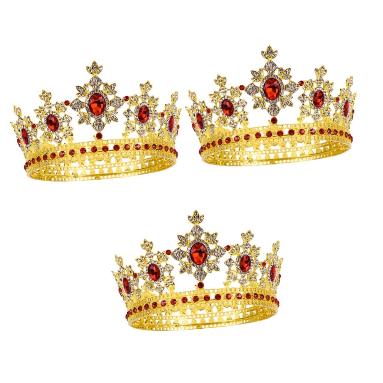 Beavorty 3 Pack Silver Rhinestone Tiara Crown Headband for Women - Elegant Wedding Hair Accessories, Bridal Veil Headpiece, Prom Queen Girl's Party (Perfect for Weddings, Proms, Pageants & Special Occasions)