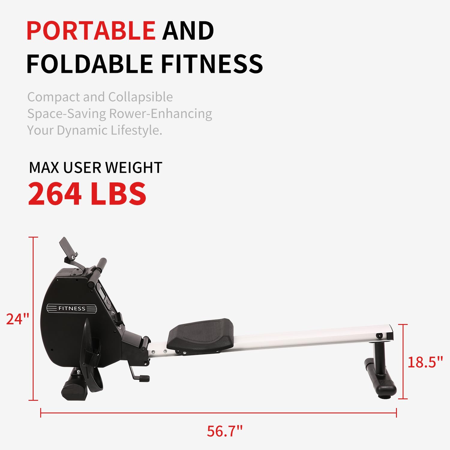 Premium Magnetic Rowing Machine for Home - 350 LB Weight Capacity, 8-Level Quiet Resistance, Tablet Holder & Comfortable Seat Cushion - Perfect for Home Gym, Cardio Workouts & Full-Body Training