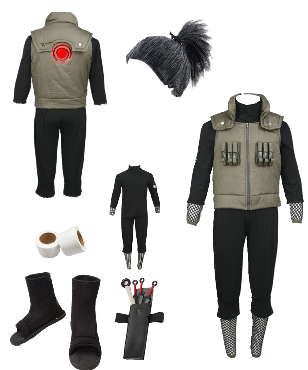 **Men's Anime Green & Black Cosplay Costume Set - US Size Adult Halloween Outfit for Conventions, Parties & Themed Events**