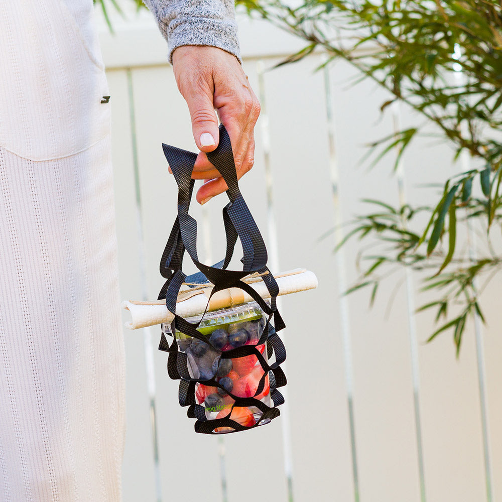 Black Small Mesh Takeout Bags - 7.75