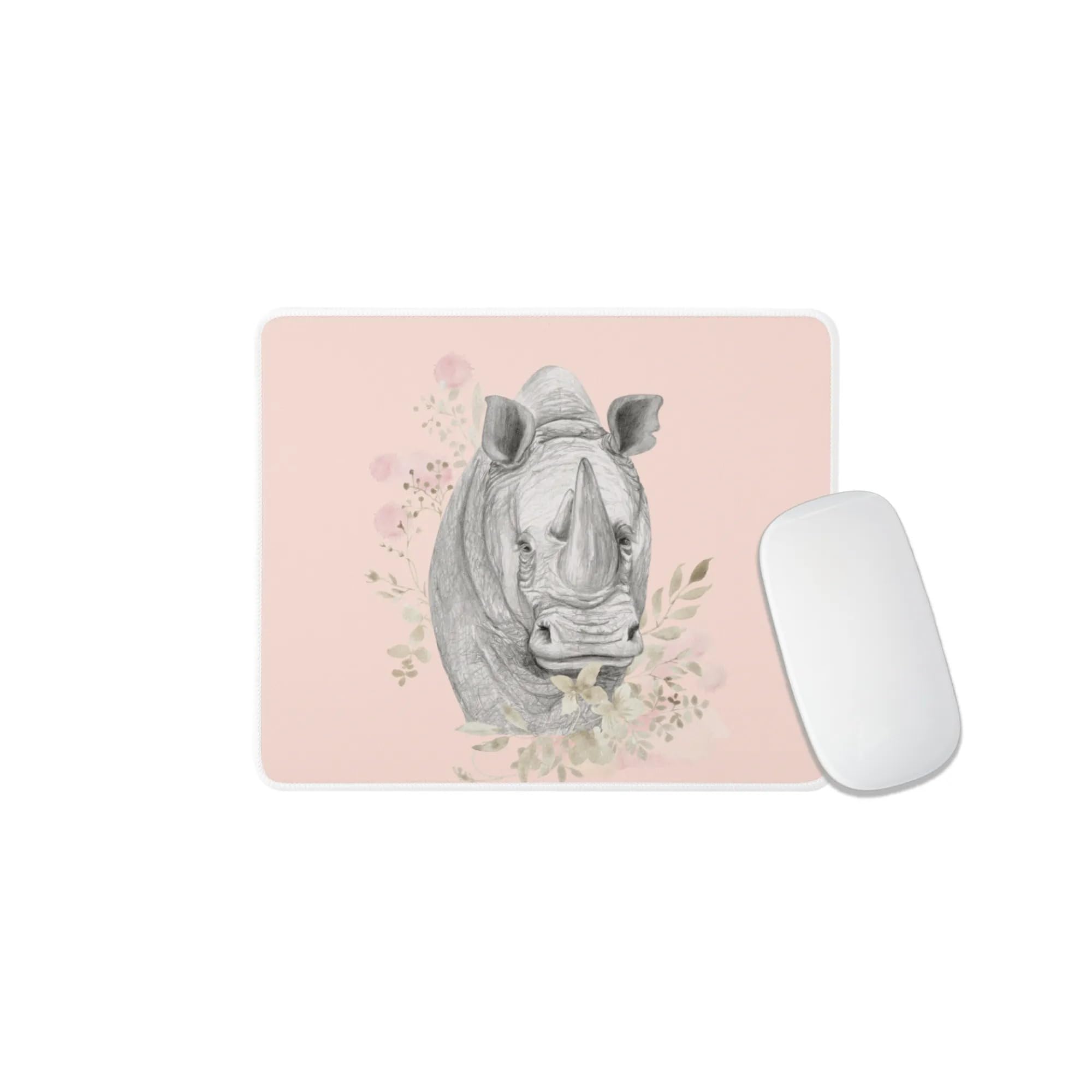 Premium Non-Slip Rubber Mouse Pad with Wild African Animal Design (Rhino) - Perfect for Home Office, Work Desk, Computer & Laptop Use - Enhances Comfort & Precision for Gaming, Graphic Design & Daily Computing