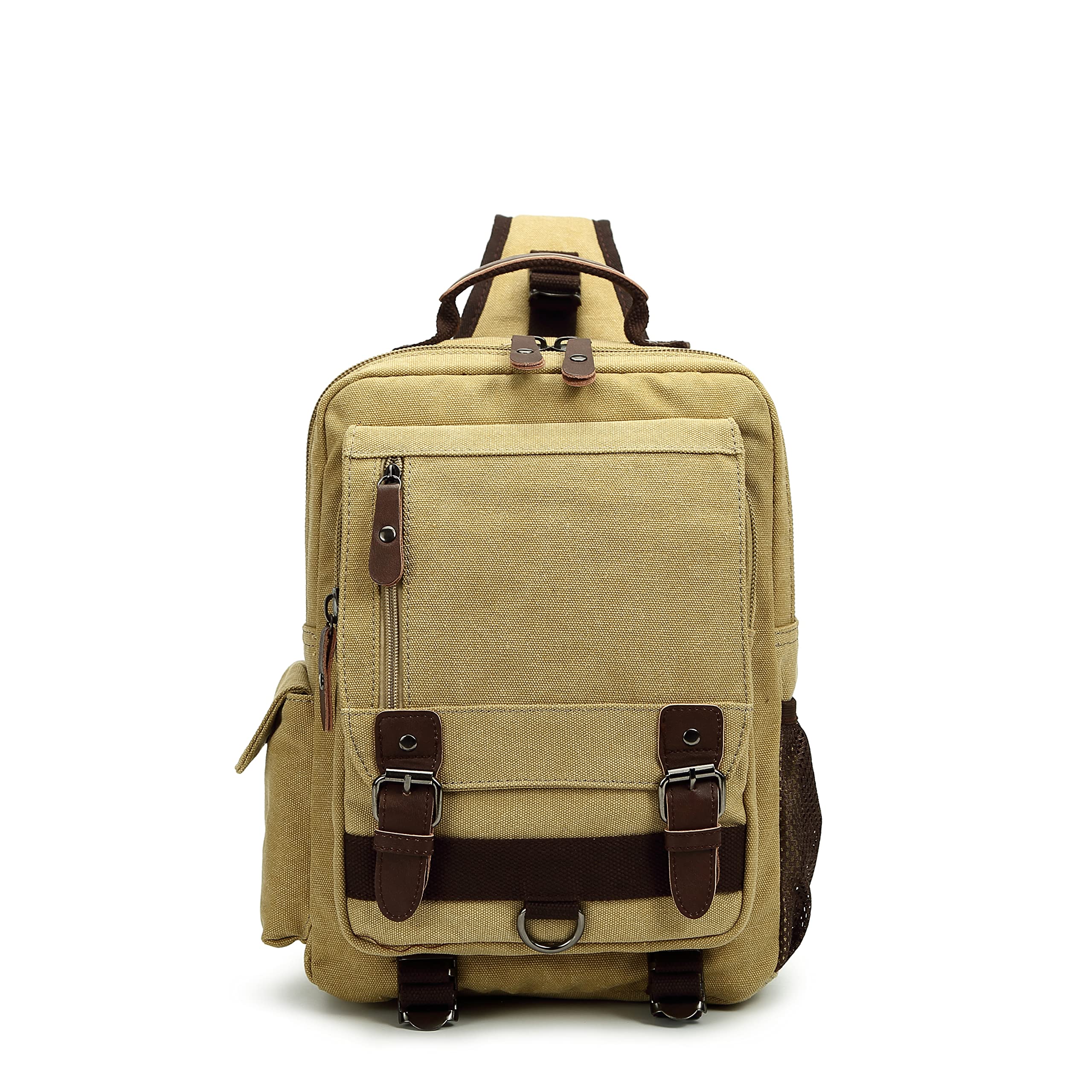 Sechunk Vintage Canvas Messenger Bag - Crossbody Sling Shoulder Bag for Men & Women - Perfect for Travel, Work, and Daily Commute