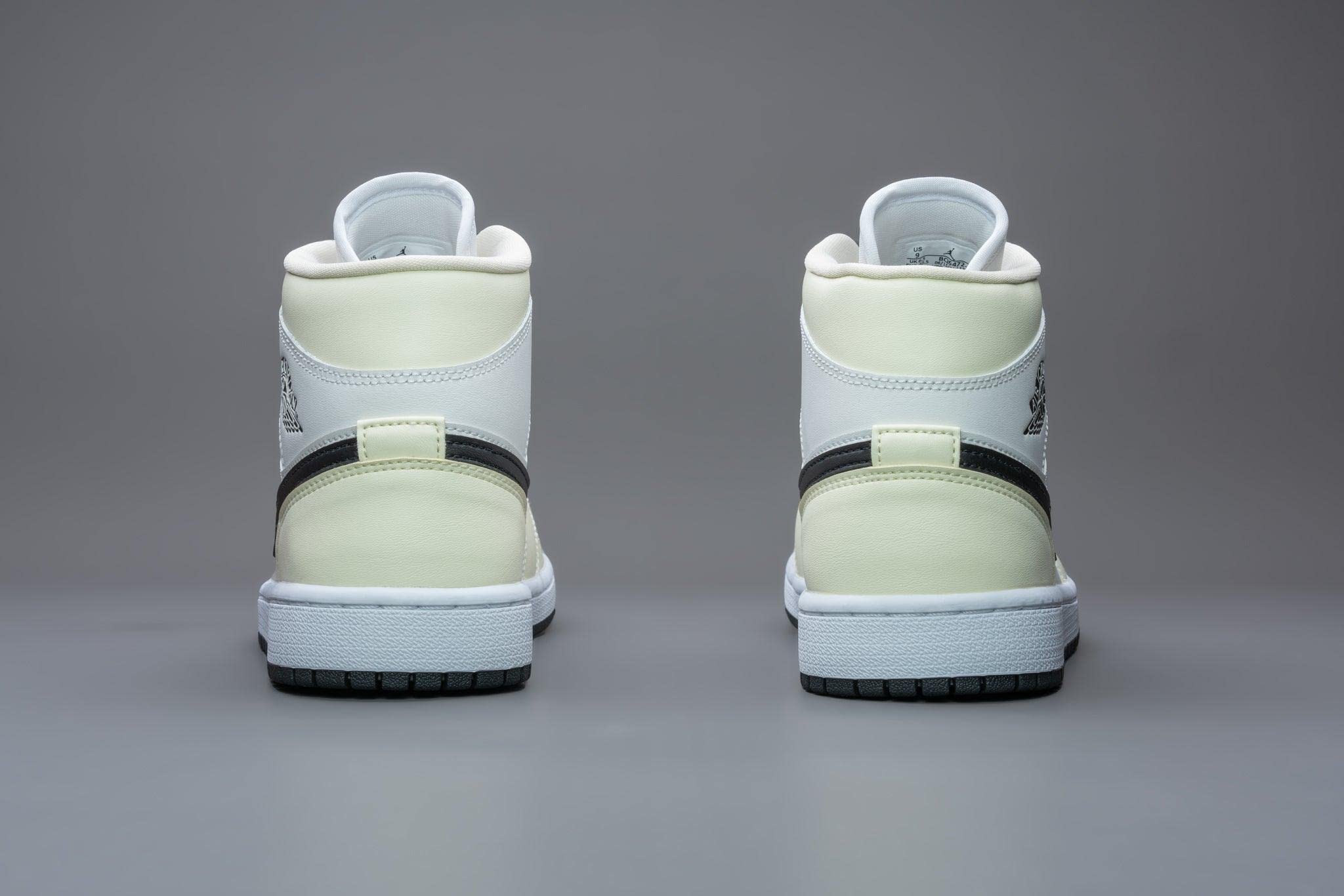 Nike Jordan Air 1 Mid Women's Shoes BQ6472-121 - Size 9.5W Coconut Milk White - Casual Sneakers for Streetwear & Basketball Fashion
