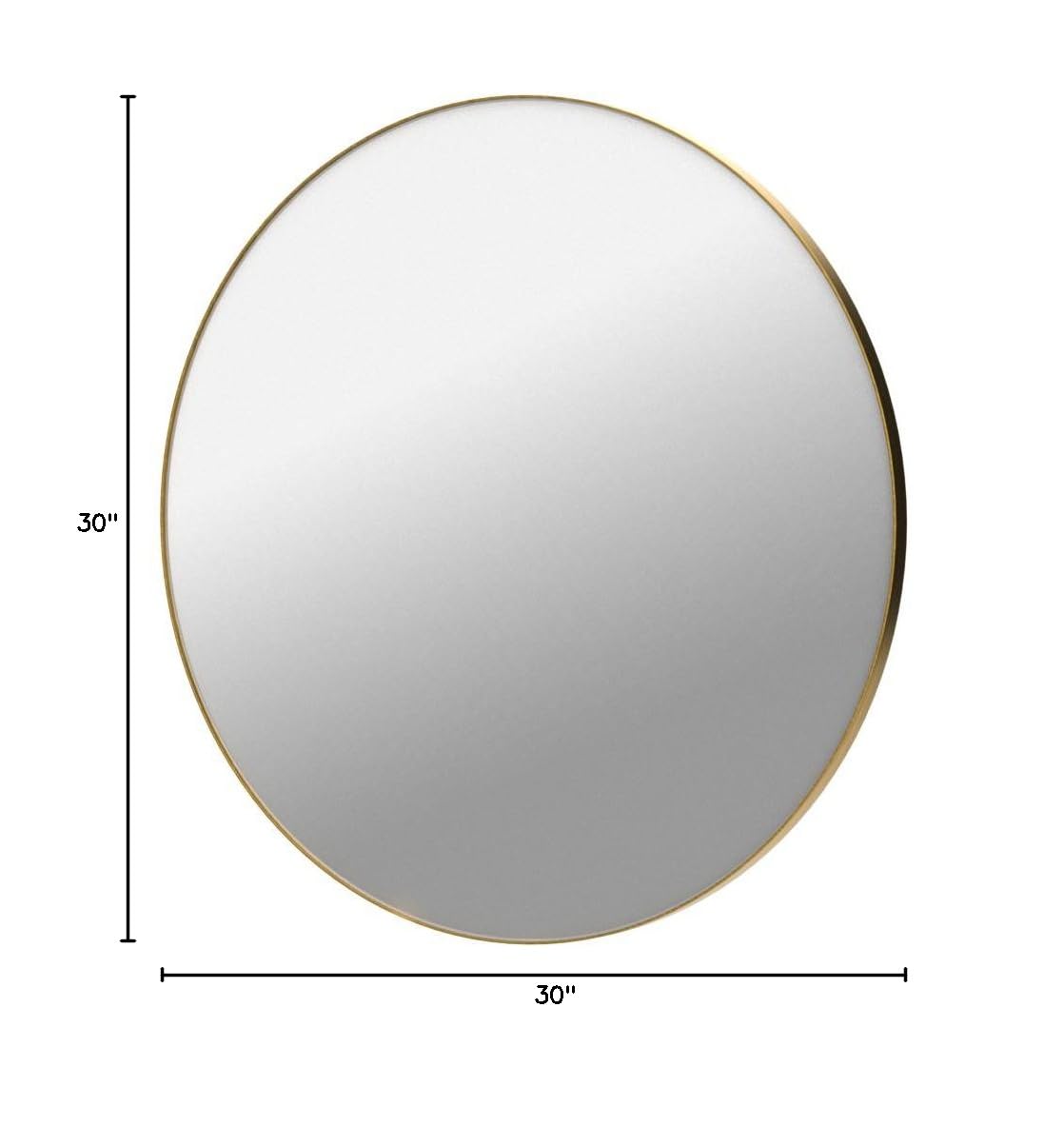 ANDY STAR 30'' Round Gold Wall Mirror - Brushed Brass Frame, Stainless Steel Metal, Modern Bathroom Living Room Bedroom Decor - Perfect for Vanity, Entryway, and Home Styling