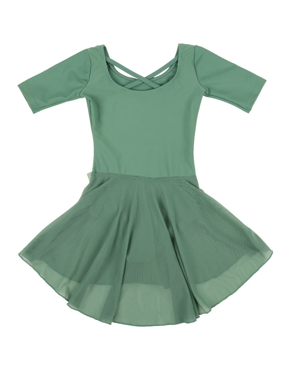 Women's Short Sleeve Skirt Leotard - Ballet Dance Gymnastics Workout Costume for Girls & Adults - Perfect for Dance Class, Performance, and Fitness Training