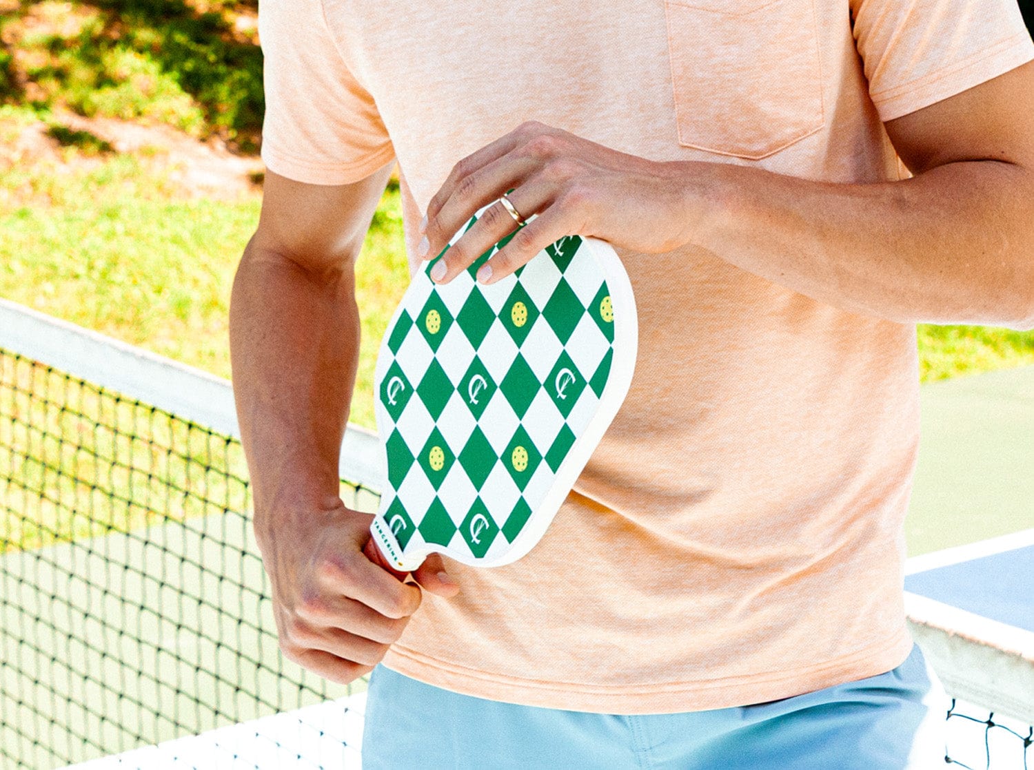 Criquet x Tangerine Premium Pickleball Paddle - Checker Green | Lightweight & Durable | Perfect for Outdoor & Indoor Pickleball Games