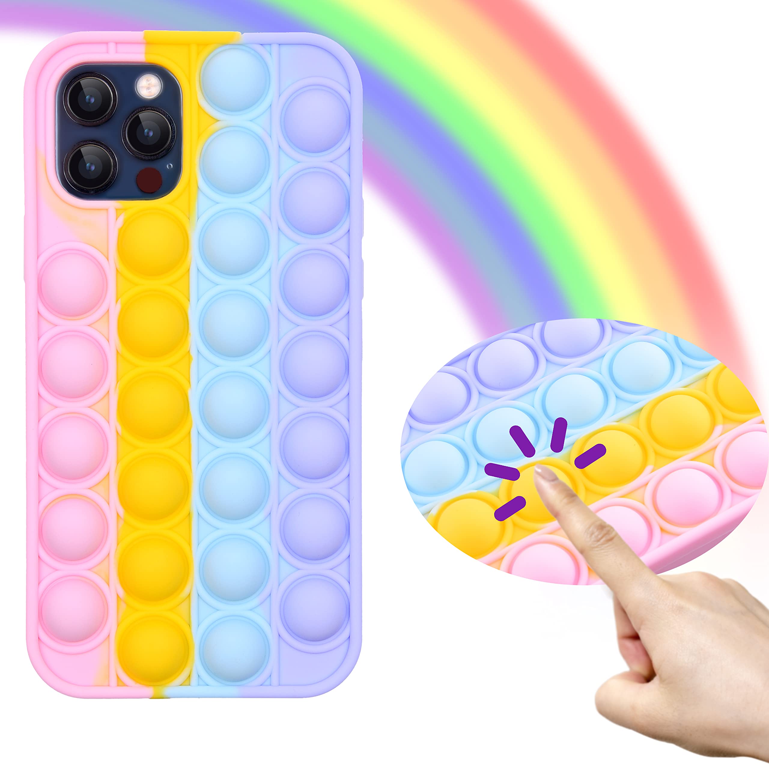 Kare & Kind iPhone 11 Pro Push Bubble Case - Rainbow for Kids & Teens Play