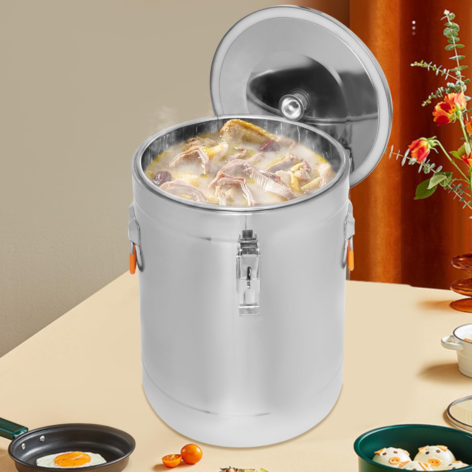 27.3 QT Insulated Soup Pan Carrier - Commercial Hot & Cold Food Transport Container, 8 Gallon Insulated Bucket for Catering, Restaurants & Canteens - Perfect for Keeping Meals Hot or Cold During Delivery, Buffets & Outdoor Events (30L Capacity)