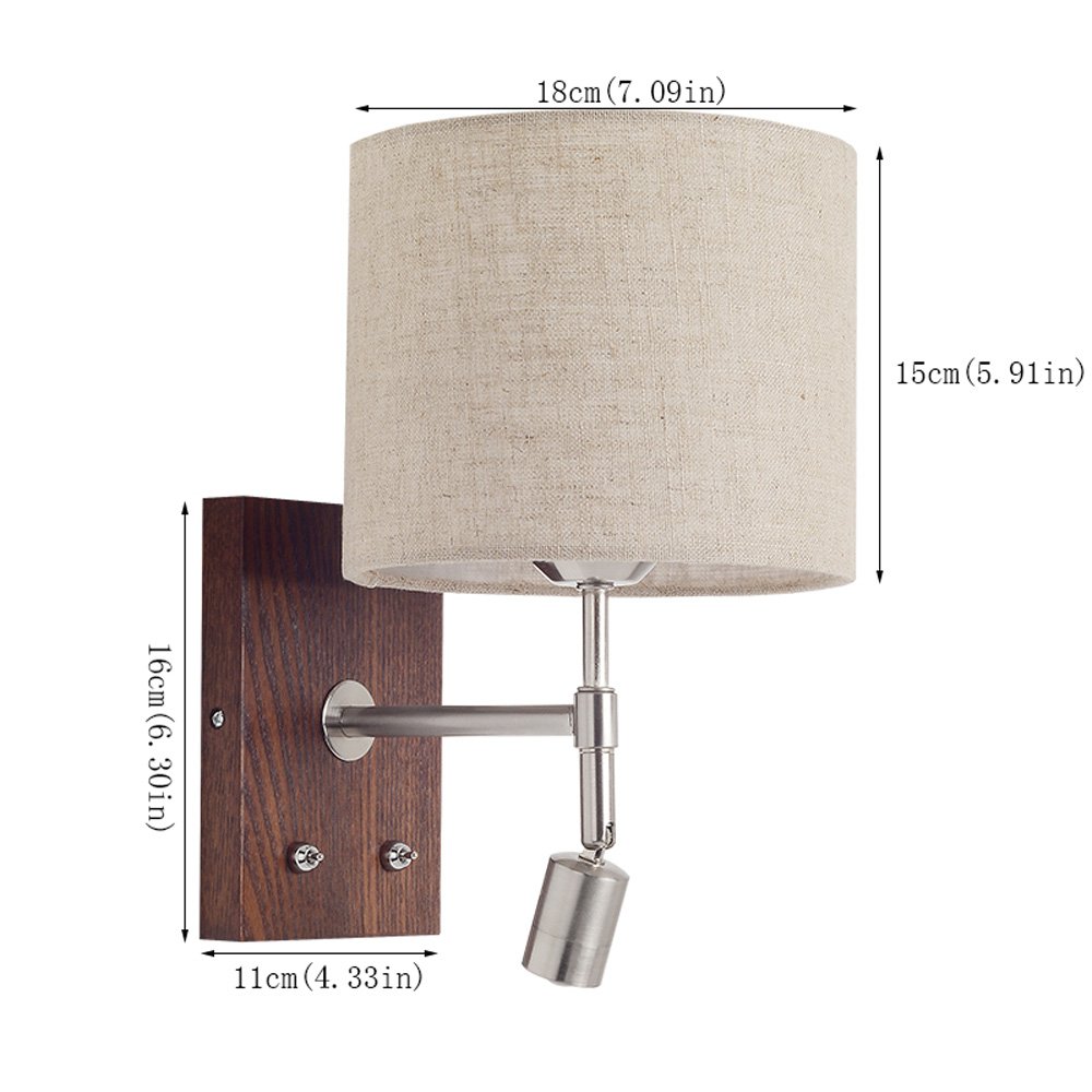 Modern Solid Wood Wall Mounted LED Reading Light - Adjustable Bedside Wall Sconce with Independent Switch Control for Bedroom, Living Room & Hallway | Perfect for Night Reading, Ambient Lighting and Home Decor