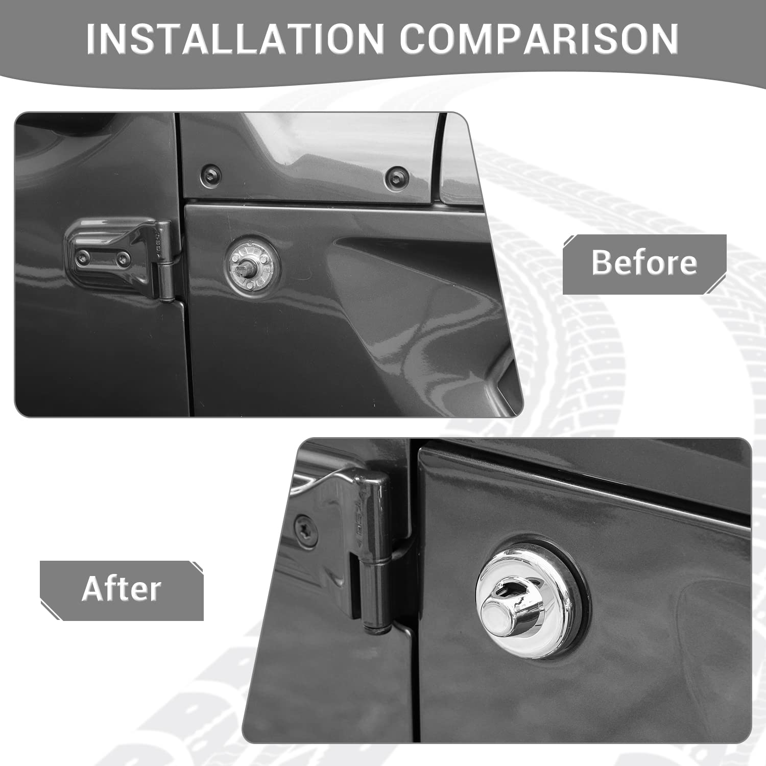 Jeep Wrangler & Gladiator Radio Antenna Base Cover - Chrome Exterior Accessory Compatible with 2007-2023 JK/JKU/JL/JLU & 2020-2023 JT Models | Weatherproof Protection & Stylish Upgrade for Off-Road Adventures