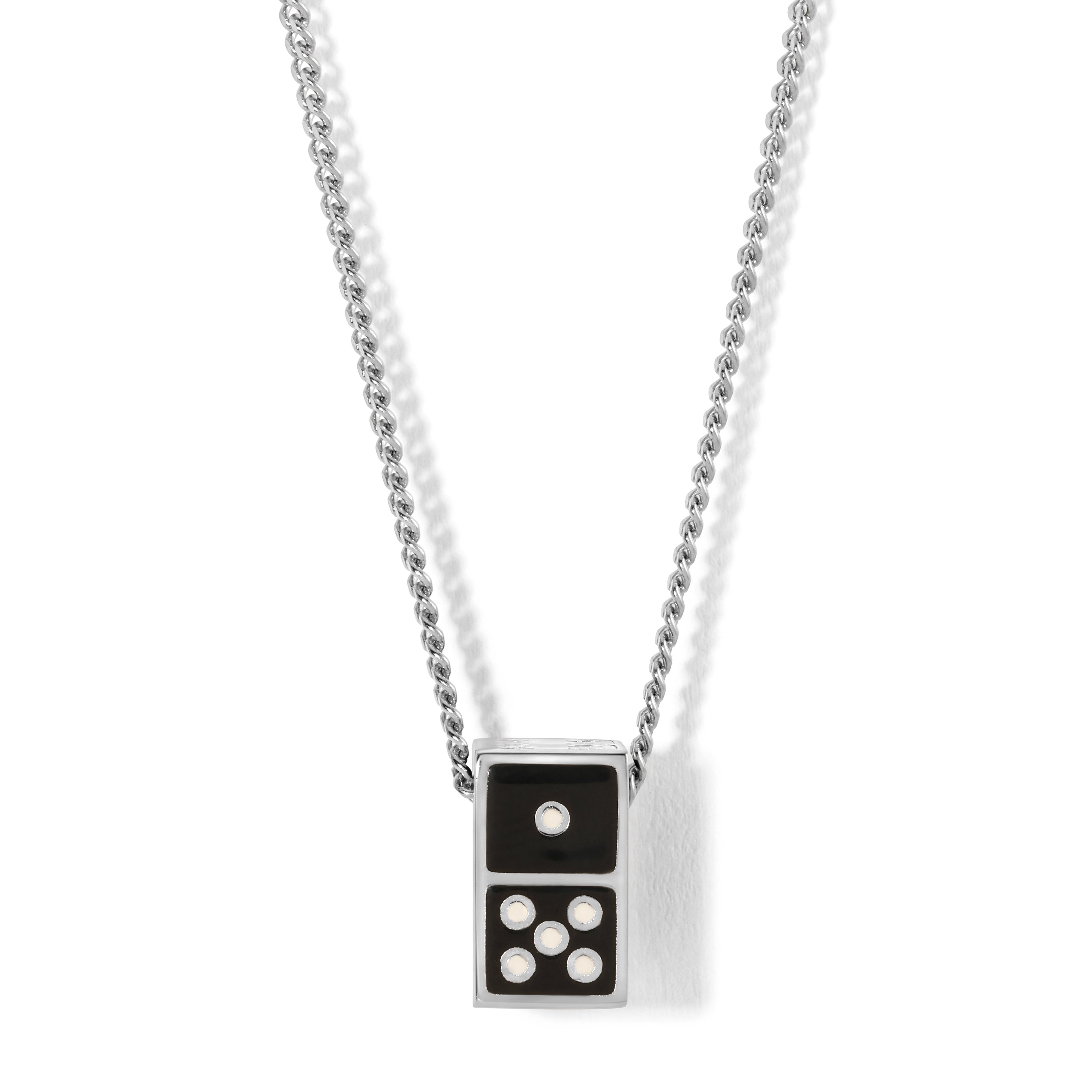 Unique Black Enamel Domino Pendant Necklace for Women - Vintage Style Jewelry Gift for Her - Perfect for Parties, Date Nights & Special Occasions
