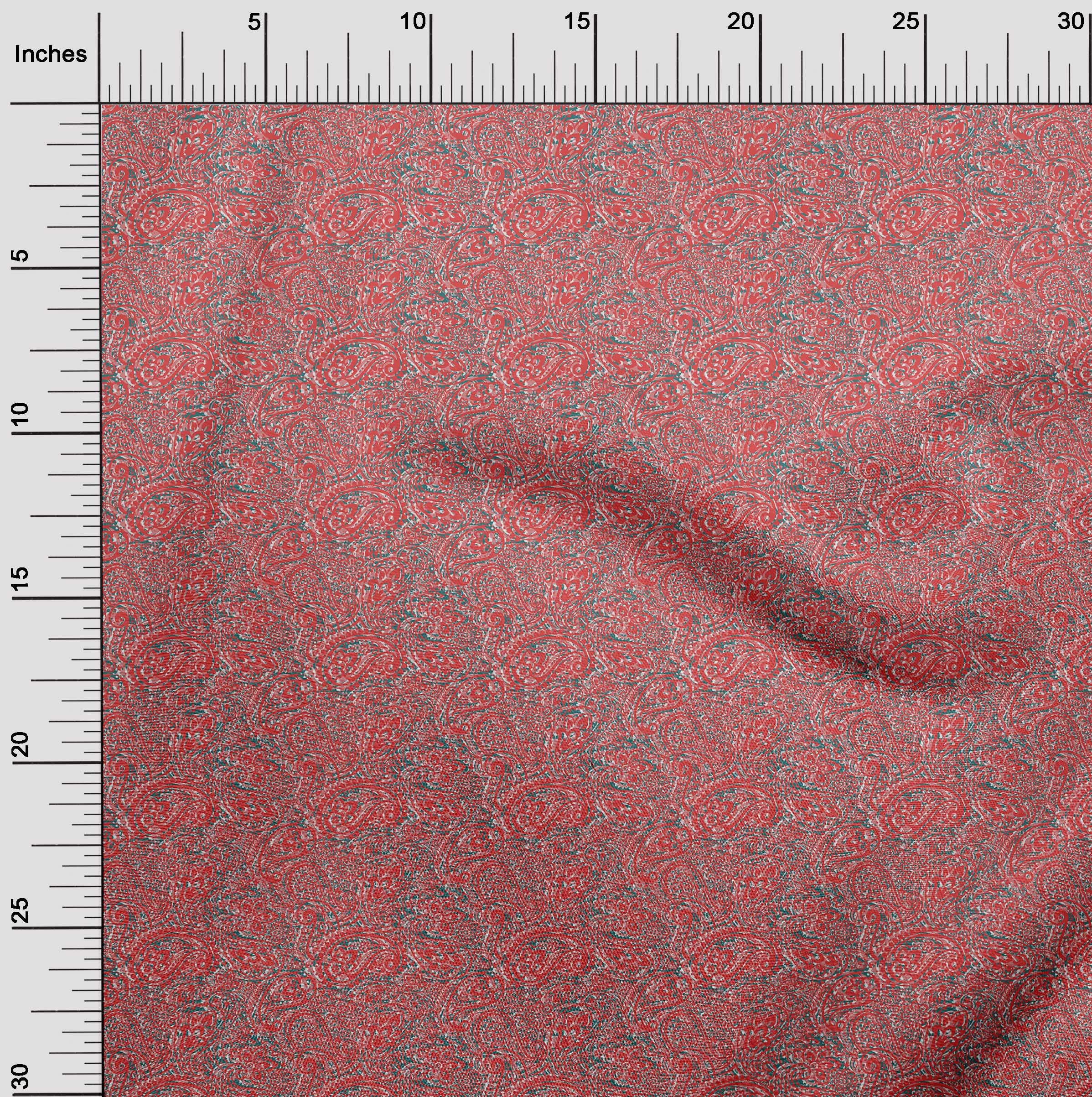 oneOone Polyester Spandex Pink Kalamkari Print Dress Fabric - 56 Inch Wide by The Yard (259) - Perfect for Sarees, Kurtas & Home Decor Textiles