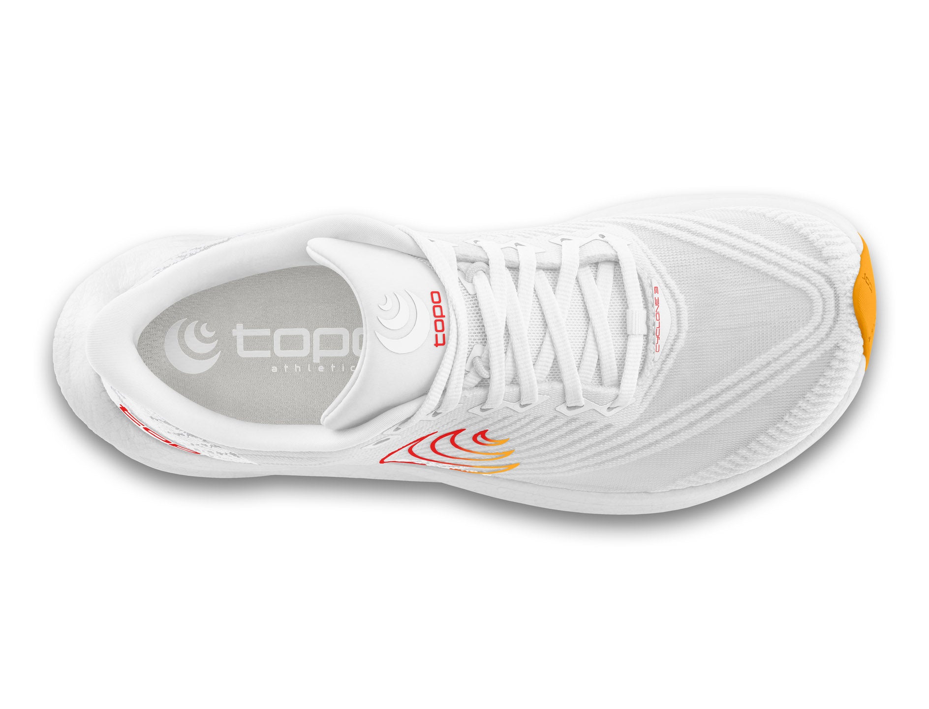 Women's Cyclone 3 Running Shoes - Lightweight White & Sunset Color Sneakers for Jogging, Gym Workouts & Outdoor Activities