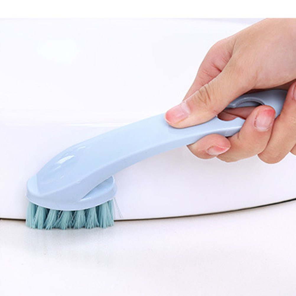 3Pcs Scrub Brush with Handle - Multipurpose Nylon Bristles Cleaning Brush for Laundry, Dishes, Tiles & Household Cleaning (Random Color) - Perfect for Kitchen, Bathroom & Outdoor Use
