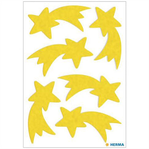Christmas Star Stickers - Yellow Felt Decorative Stickers for Holiday Cards, Gifts, Scrapbooking & DIY Crafts (15251)