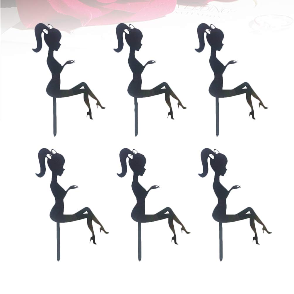 6PCS Acrylic Wedding Cake Toppers - Elegant Birthday Cupcake Decorations for Bridal Showers, Baby Showers & Dessert Parties | Hemoton