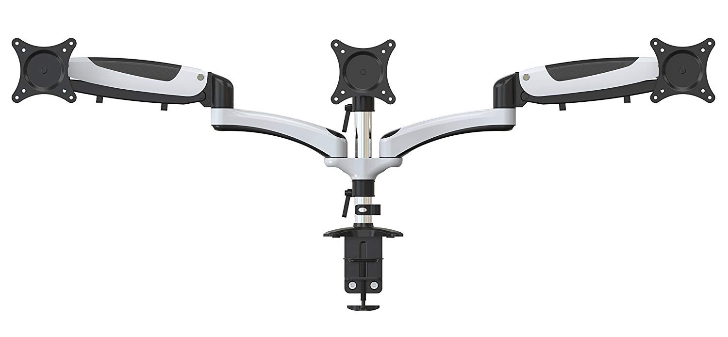 HYDRA Ergonomic Monitor Mount Articulating Arm for 15-28 Inch Displays - Dual Monitor Stand, Imperial White - Perfect for Home Office & Gaming Setup