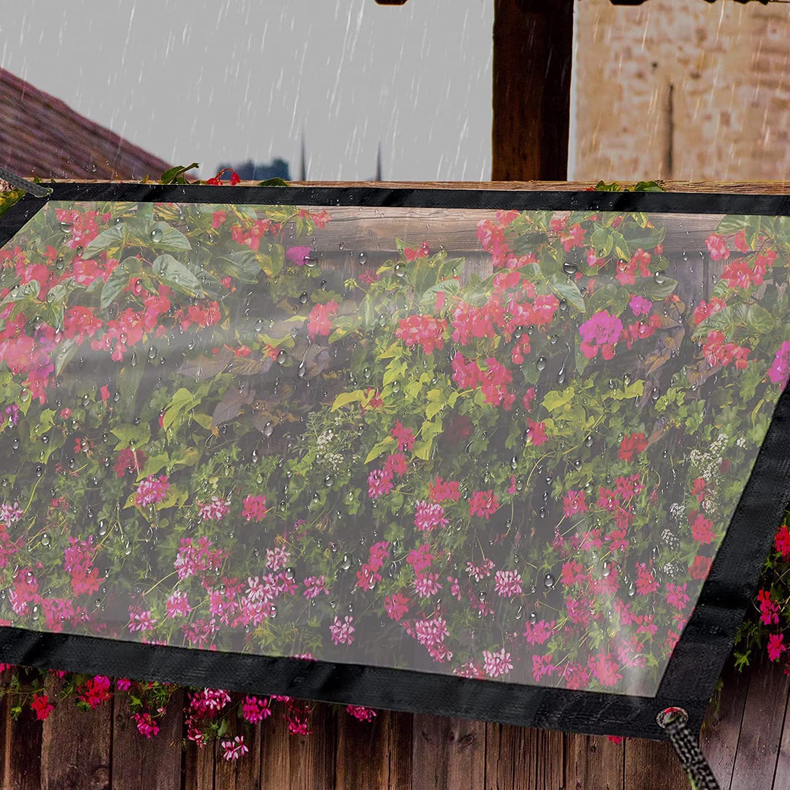 Heavy Duty Clear Waterproof Tarp Cover - Durable Thick Poly Material for Canopy Tent, Boat, RV, Pool Cover - Perfect for Outdoor Camping, Travel & Home Protection
