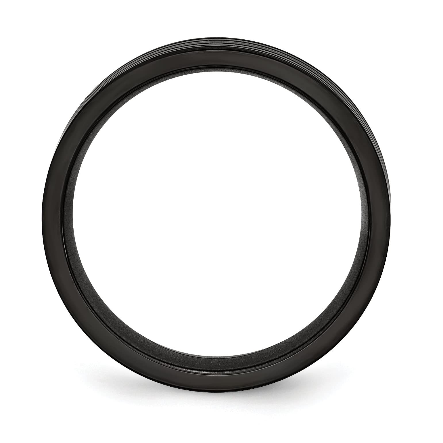 IceCarats Titanium Black 6mm Wedding Band Ring for Men - Durable & Comfortable Titanium Wedding Ring for Grooms, Engagements & Anniversaries - Perfect for Everyday Wear & Special Occasions