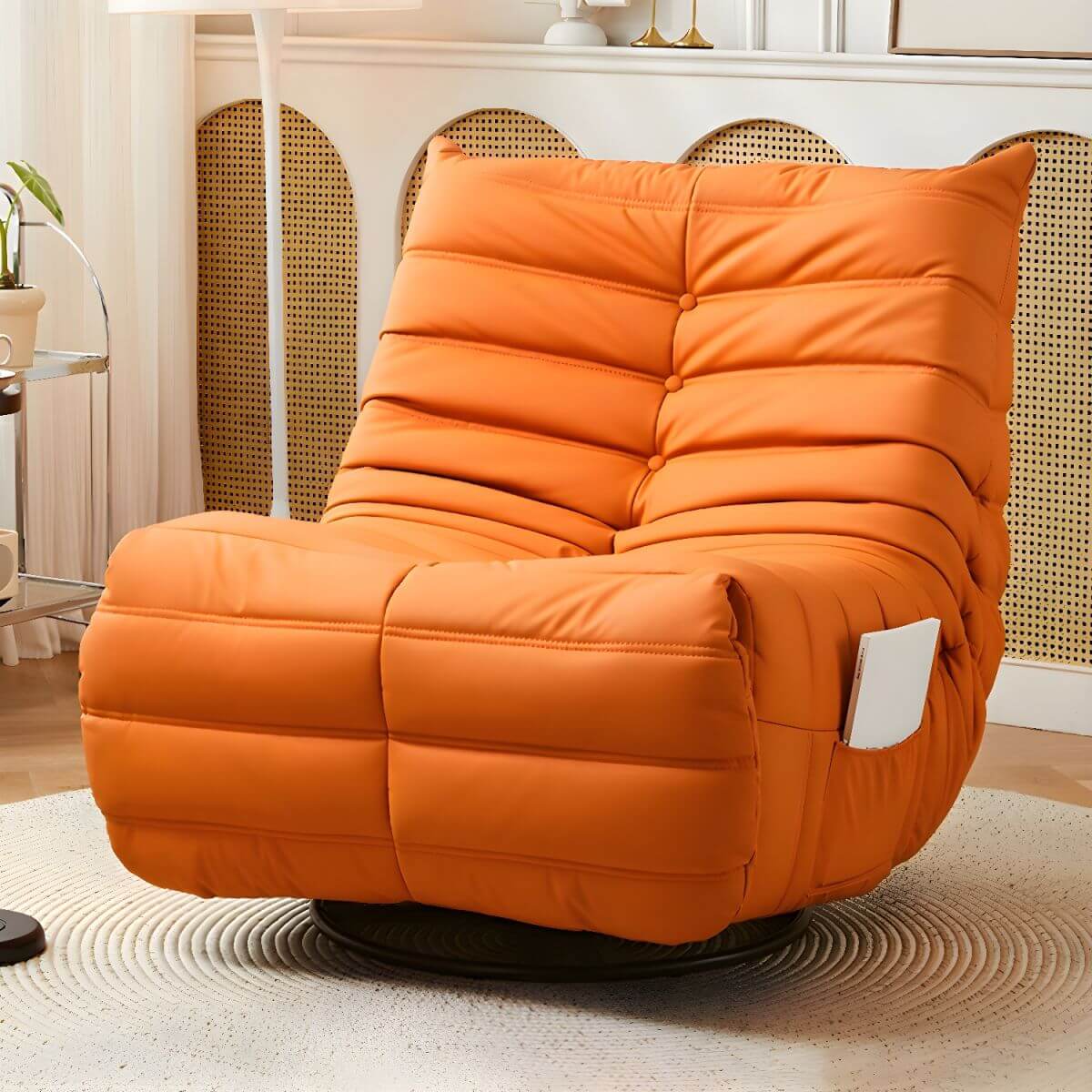 Premium Modern Ergonomic Recliner Chair with Locking Backrest, Power Reclining & Smooth Swivel Rocker - Perfect for Living Room, Home Theater & Office Relaxation