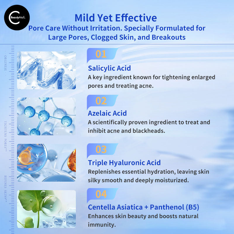 Orginese Salicylic Acid Pore Minimizing Ampoules for Acne Treatment & Skin Refining - Perfect for Oily & Combination Skin Care Routine