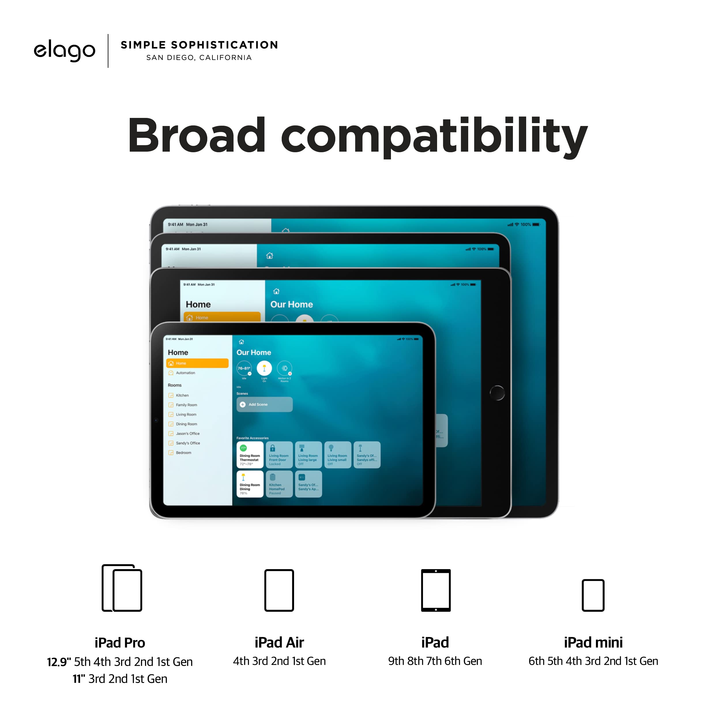 elago Home Hub Mount for iPad - Wall Mount Holder Compatible with iPad Mini, Air & Pro | HomeKit Support, Easy Installation, Scratch-Free Design with Cable Management | Perfect for Smart Home Control & Wall-Mounted iPad Display