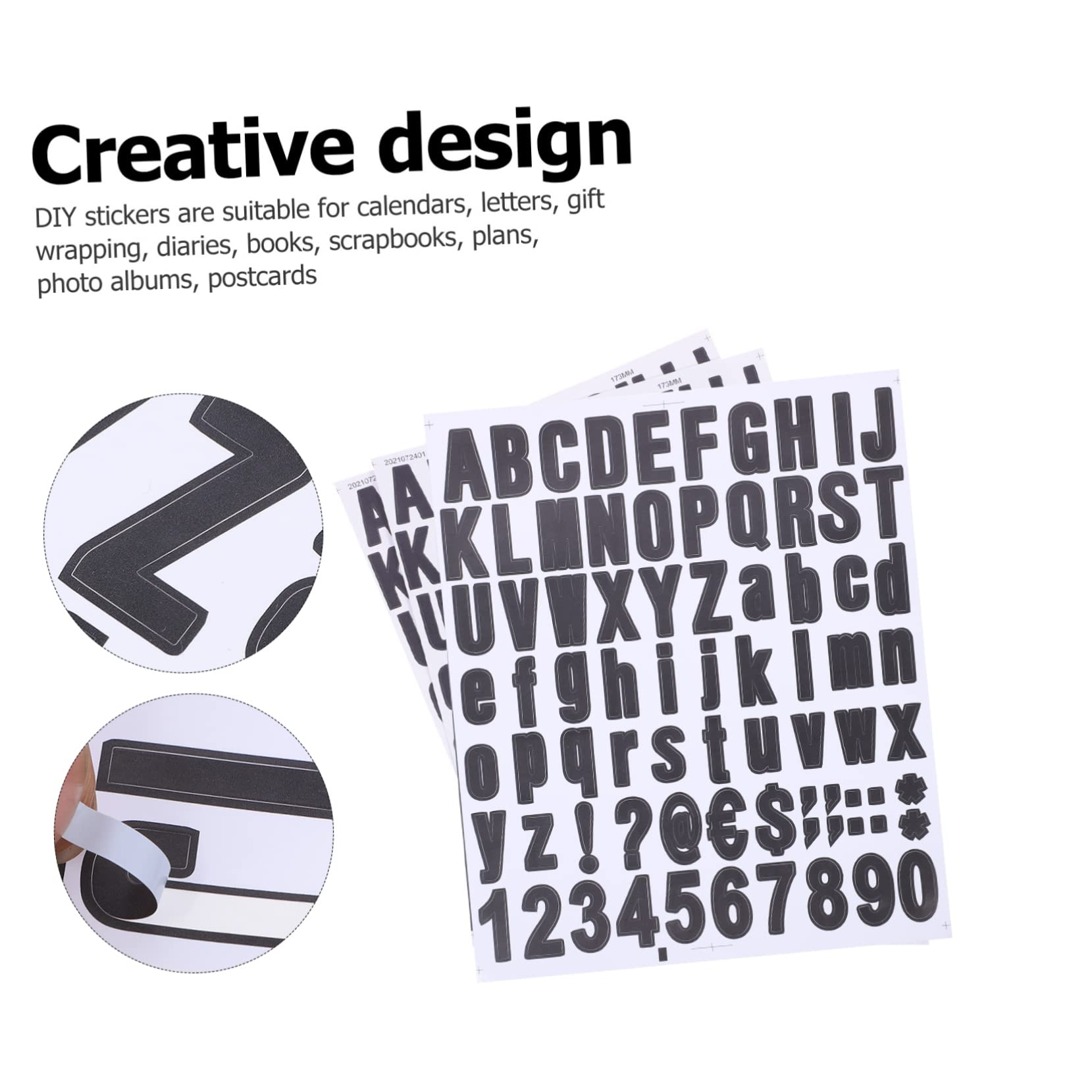 UKCOCO 10 Sheets Alphabet & Number Stickers - Waterproof Vinyl Letter Stickers for Scrapbooking, DIY Crafts, Kitchen Labeling, Water Bottles & Phone Cases | Perfect for Journaling, Home Organization & Personalized Gifts