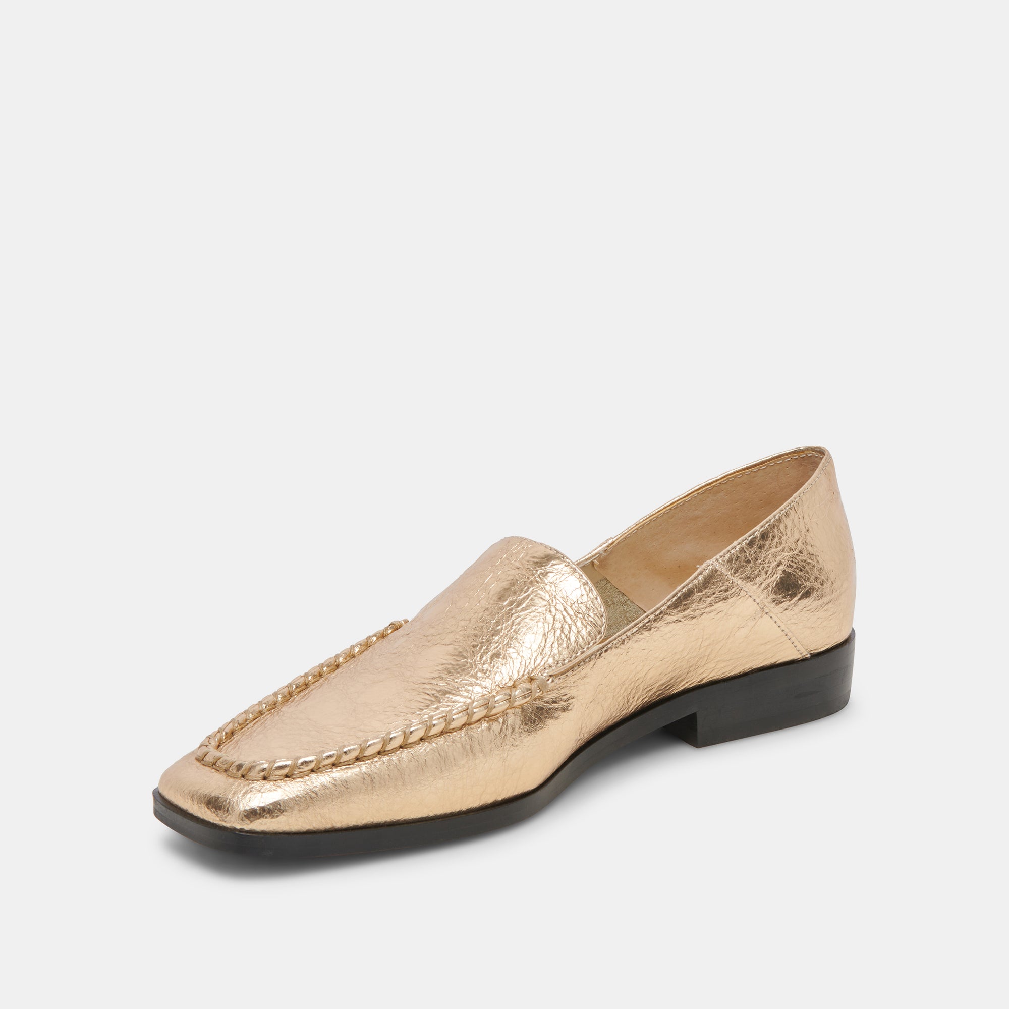 BENY FLATS GOLD DISTRESSED LEATHER Women's Comfortable Slip-On Shoes - Perfect for Casual Wear, Office & Travel