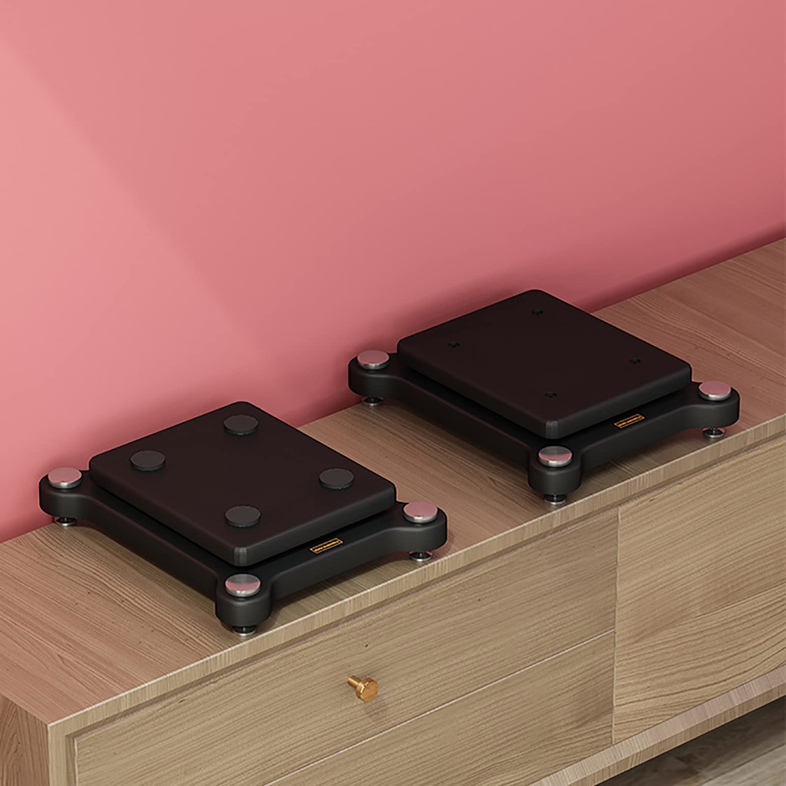 Premium Speaker Stands for Bookshelf & Desktop - 35x40cm HiFi Home Theater & Satellite Speaker Stands with Anti-Skid Rubber Pads & Pure Copper Feet - Perfect for Home Cinema, Gaming & Music Listening