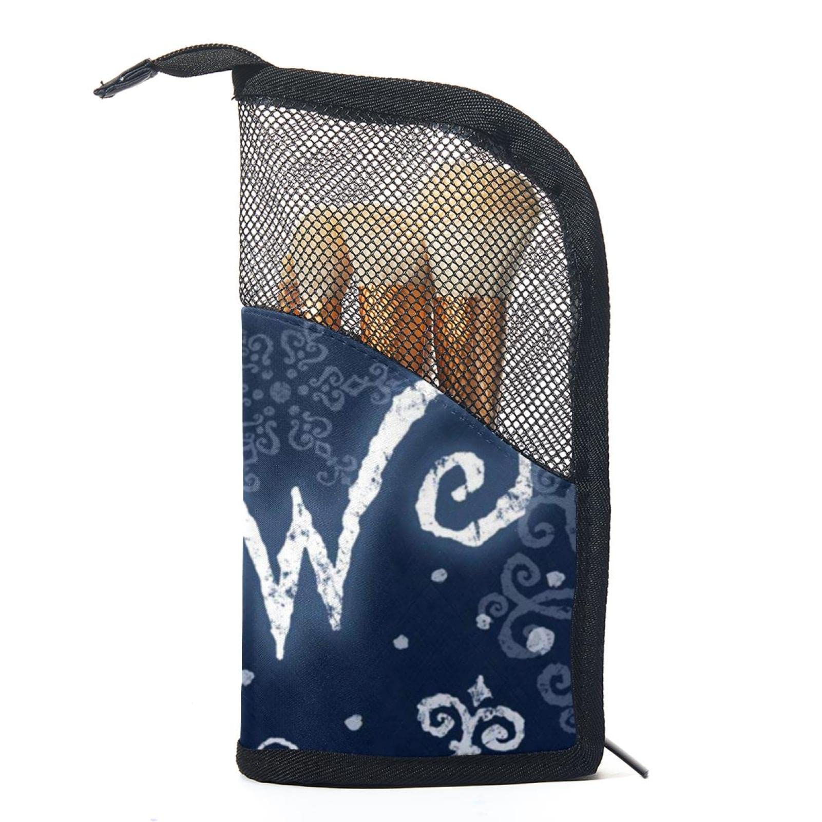 12-Piece Makeup Brush Organizer Bag with Snowflake Design - Portable Travel Cosmetic Brush Holder Case for Professional Makeup Artists & Beauty Enthusiasts - Perfect for Home, Travel & Salon Use