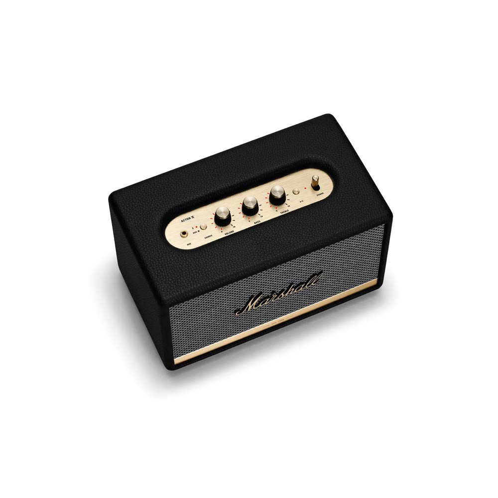 Marshall Acton II Wireless Bluetooth Speaker - Portable Home & Outdoor Speaker with Rich Bass, Multi-Room Streaming, Alexa Voice Control - Perfect for Parties, Travel & Home Entertainment (Black)