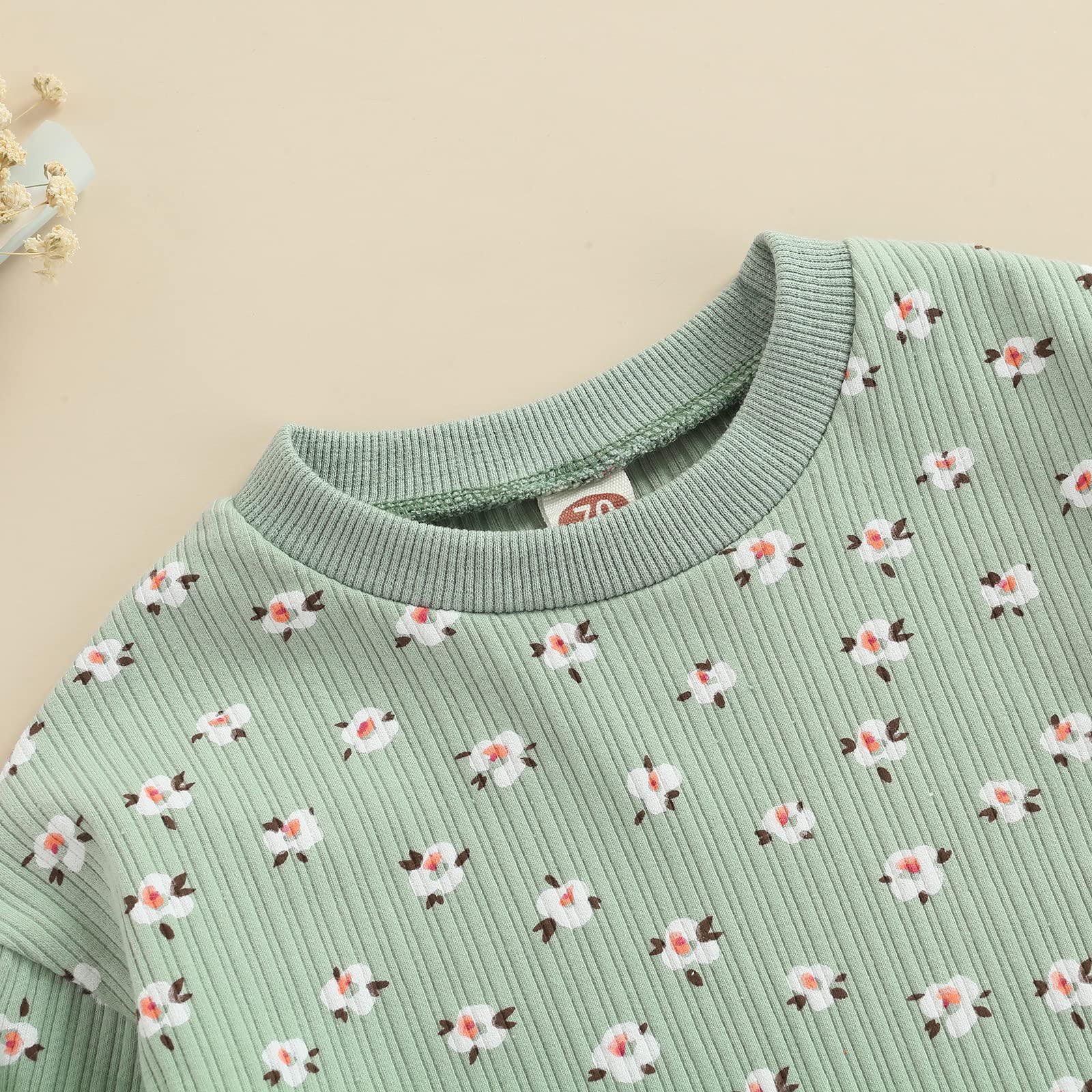 Floral Long Sleeve Baby Romper Jumpsuit - Newborn Girl Outfit for Fall & Winter | Soft Pullover Bodysuit for Infants | Perfect for Family Photos, Daily Wear & Special Occasions