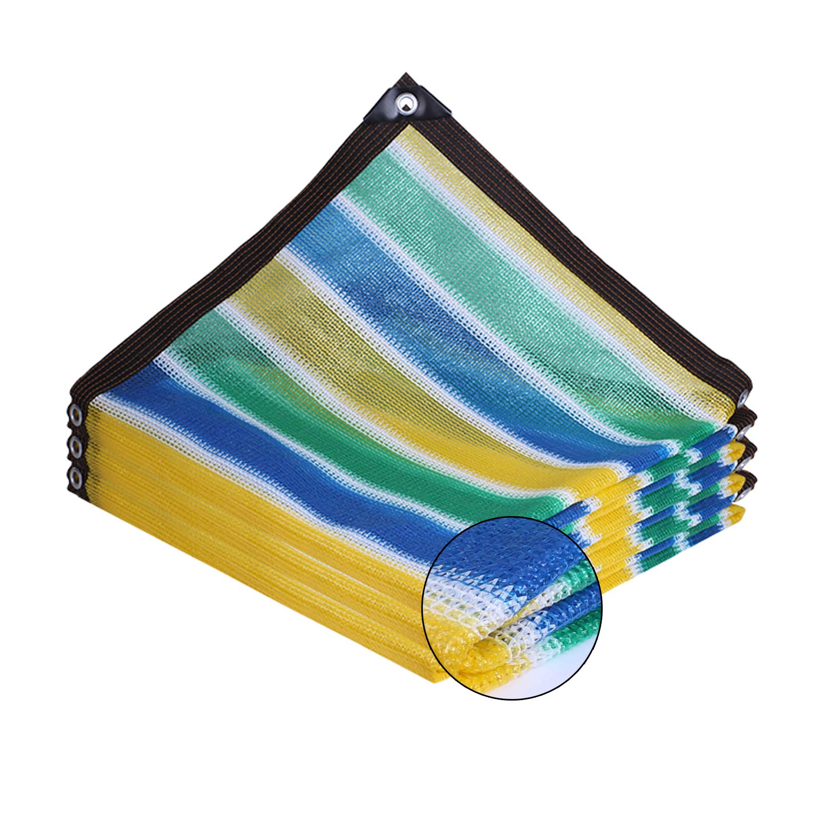 Premium Color Striped Sun Shade Sail - 90-95% UV Blocking Shade Cloth with Grommets (10x13ft) | Heavy Duty & Weather Resistant for Patio, Garden, Pergola, Pool, Backyard, Playground | Easy Installation & Durable Outdoor Canopy Fabric