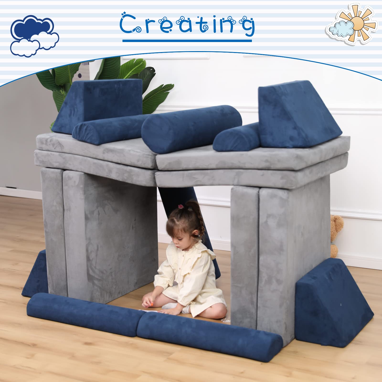 **Kids Play Couch - Soft Foam Sofa for Toddlers to Teens | Indoor & Outdoor Imaginative Play Furniture | Perfect for Bedroom, Playroom & Backyard Fun**