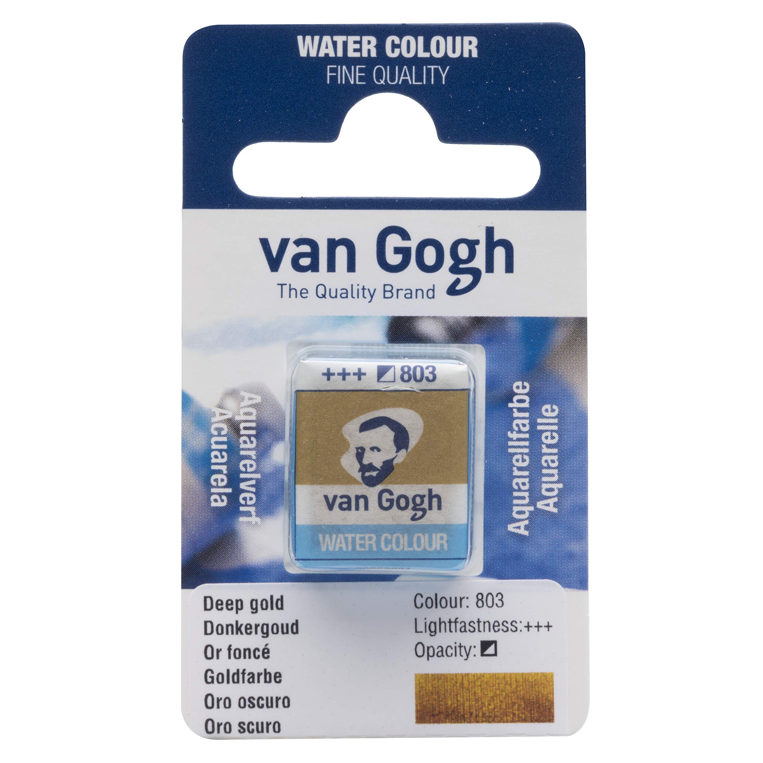 Van Gogh Watercolor Paint Set - Half Pan, Deep Gold 803 | Professional Artist Grade for Painting, Sketching & DIY Crafts | Perfect for Canvas, Paper & Mixed Media Art Projects