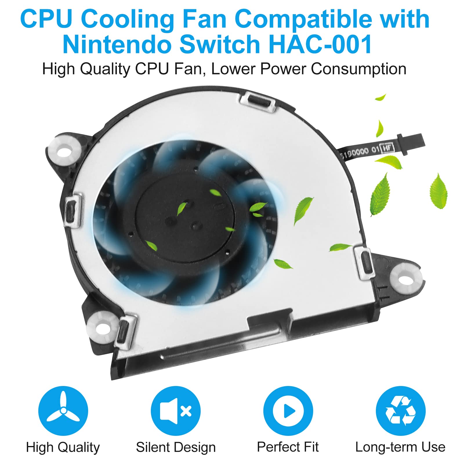 Replacement Internal Cooling Fan for Nintendo Switch HAC-001 NS 2017 Console - CPU Heatsink Cooler with Thermal Compound Paste - Perfect for Gaming, Overheating Prevention & Console Maintenance
